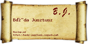 Béda Jusztusz névjegykártya